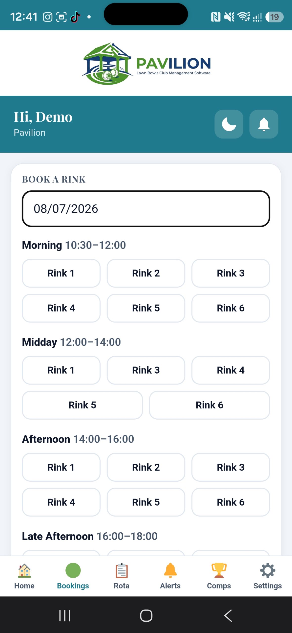 Booking a Rink